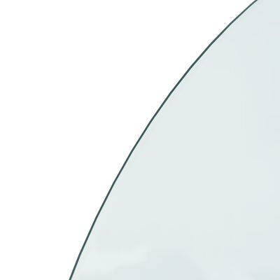 vidaXL Panel kominkowy, szklany, półokrągły, 1000x500 mm