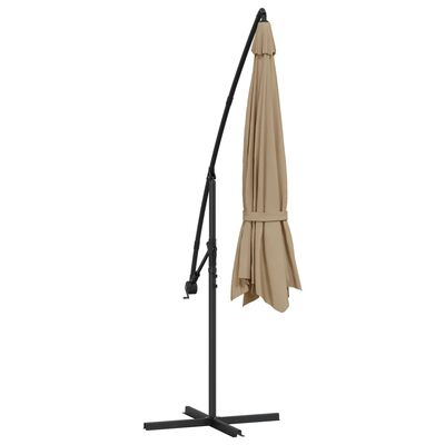 vidaXL Parasol wiszący z aluminiowym słupkiem, 350 cm, taupe