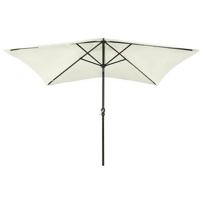 vidaXL Parasol ogrodowy z LED i stalowym słupkiem, piaskowy, 2x3 m