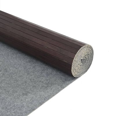 vidaXL Dywan prostokątny, ciemnobrązowy, 80x400 cm, bambusowy