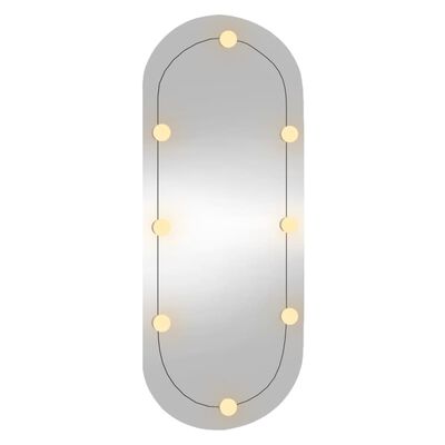 vidaXL Lustro ścienne z LED, 45x100 cm, szklane, owalne