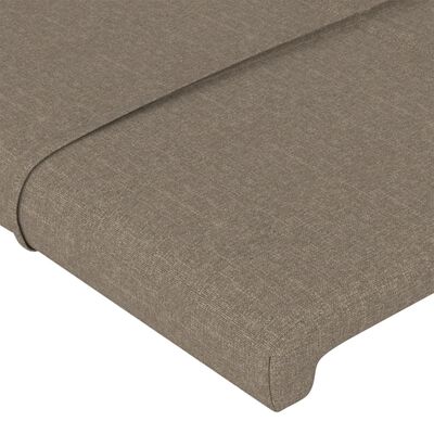 vidaXL Zagłówek do łóżka z LED, taupe, 100x5x118/128 cm, tkanina