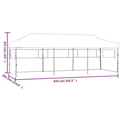 vidaXL Składany namiot z 5 ścianami bocznymi, 3 x 9 m, antracytowy