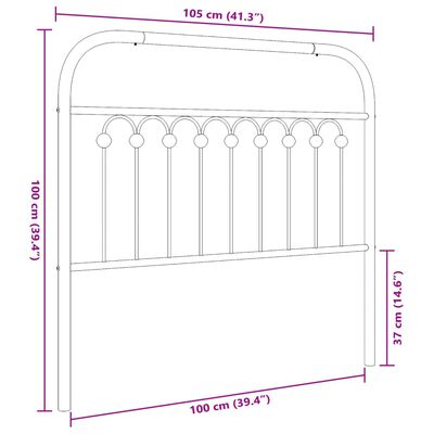 vidaXL Metalowe wezgłowie, białe, 100 cm