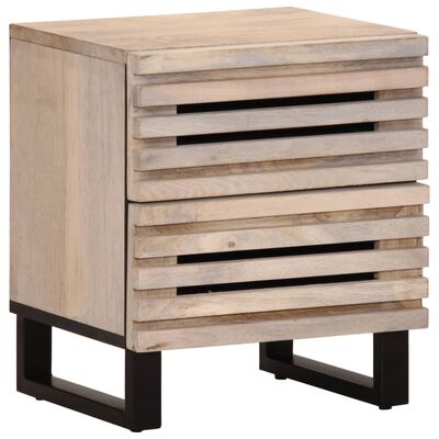 vidaXL Szafki nocne, 2 szt., 40x34x46 cm, bielone drewno mango