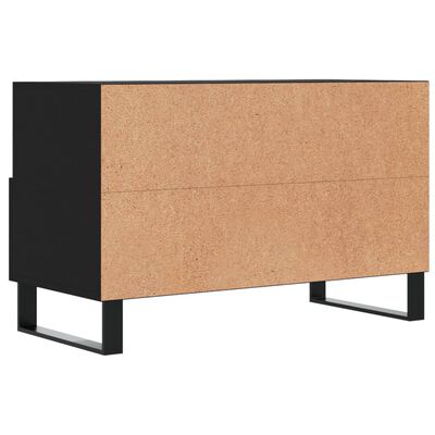 vidaXL Szafka pod TV, czarna, 80x36x50 cm, materiał drewnopochodny