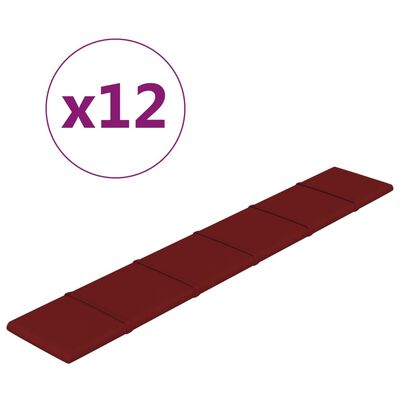 vidaXL Panele ścienne, 12 szt, kolor wina, 90x15 cm, tkanina, 1,62 m²