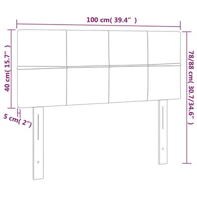 vidaXL Zagłówek do łóżka z LED, jasnoszary, 100x5x78/88 cm, aksamit