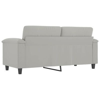 vidaXL Sofa 2-osobowa, jasnoszary, 140 cm, tapicerowana mikrofibrą