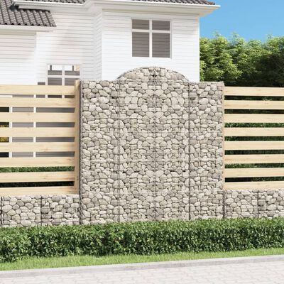 vidaXL Kosze gabionowe, 18 szt, 200x30x220/240cm, galwanizowane żelazo