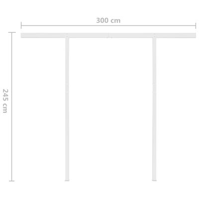 vidaXL Automatycznie zwijana markiza, LED i czujnik wiatru, 3,5x2,5 m