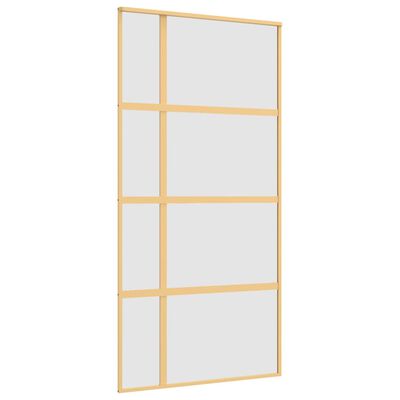 vidaXL Drzwi przesuwne, złote, 102,5x205 cm, mrożone szkło ESG