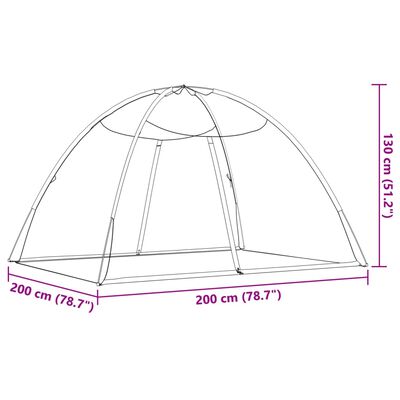 vidaXL Moskitiera Mongolia z drzwiczkami, siatka 220, 200x120x130 cm