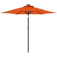 vidaXL Parasol ogrodowy LED, stalowy słupek, terakota, 225x225x212 cm