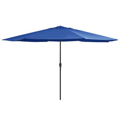 vidaXL Parasol ogrodowy na metalowym słupku, 390 cm, niebieski