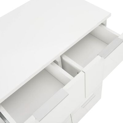 vidaXL Komoda, biała z połyskiem 60x35x80 cm, materiał drewnopochodny