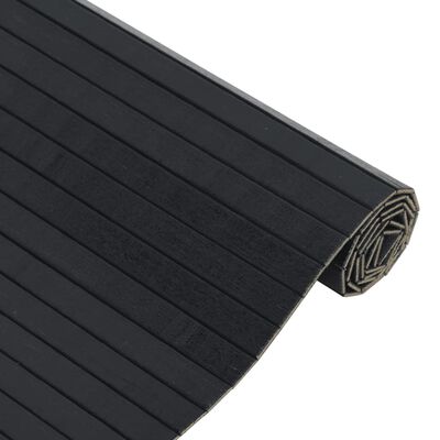 vidaXL Dywan prostokątny, czarny, 100x100 cm, bambusowy