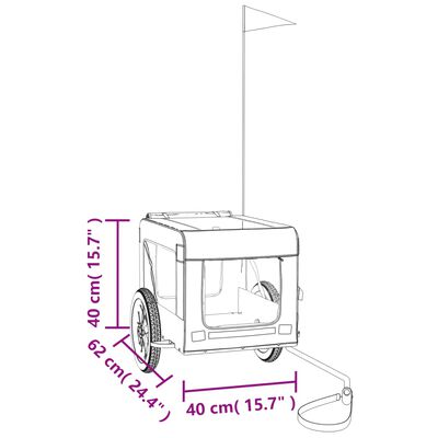 vidaXL Przyczepka rowerowa dla zwierząt, tkanina Oxford i żelazo