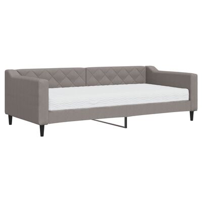 vidaXL Sofa z materacem do spania, kolor taupe, 90x200 cm, tkanina