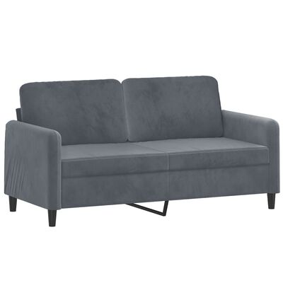 vidaXL 2-osobowa sofa z poduszkami, ciemnoszara, 140 cm, aksamit