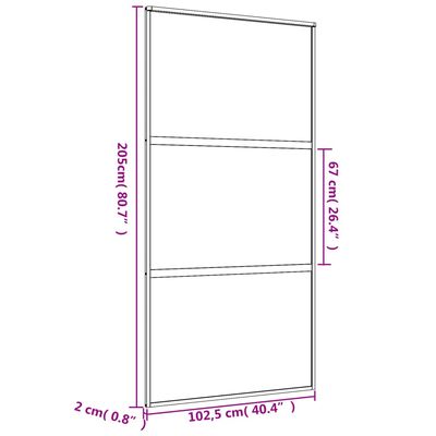 vidaXL Drzwi przesuwne, złote, 102,5x205 cm, mrożone szkło ESG