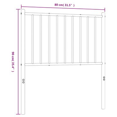 vidaXL Metalowe wezgłowie, czarne, 75 cm