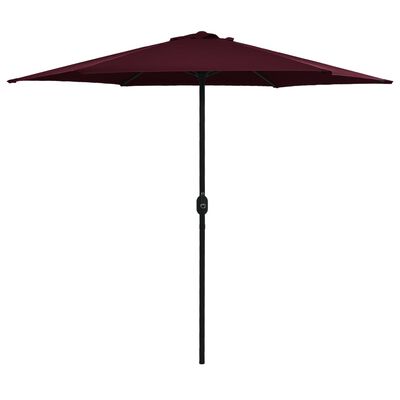 vidaXL Parasol ogrodowy na aluminiowym słupku, 270x246 cm, bordowy