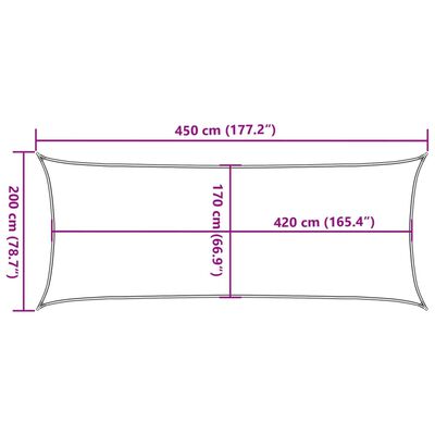 vidaXL Żagiel przeciwsłoneczny, piaskowy, 4,5x2 m, 100% poliester