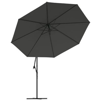 vidaXL Parasol wiszący z aluminiowym słupkiem, 350 cm, antracytowy