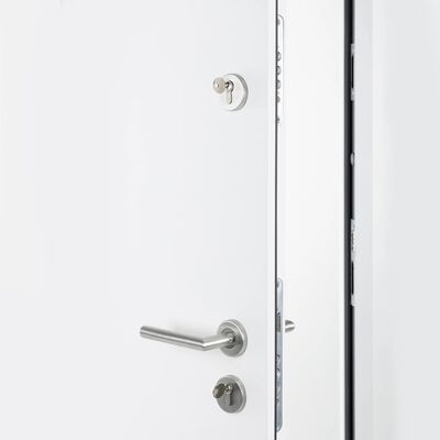 vidaXL Drzwi wejściowe, białe, 90x200 cm, aluminium