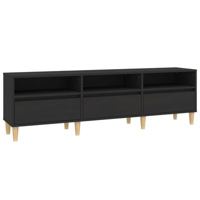 vidaXL Szafka pod TV, czarna, 150x30x44,5 cm, materiał drewnopochodny