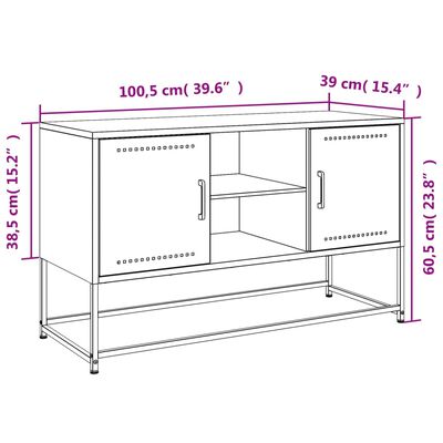 vidaXL Szafka pod telewizor, różowa, 100,5x39x60,5 cm, stalowa