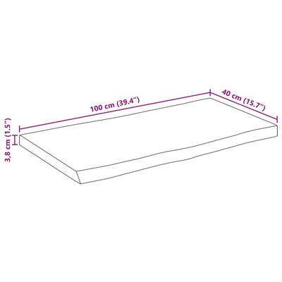 vidaXL Blat stołu, 100x40x3,8 cm, naturalna krawędź, lite drewno mango