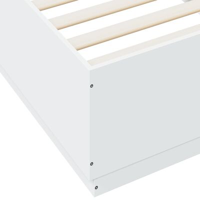 vidaXL Rama łóżka, biała, 100x200 cm, materiał drewnopochodny