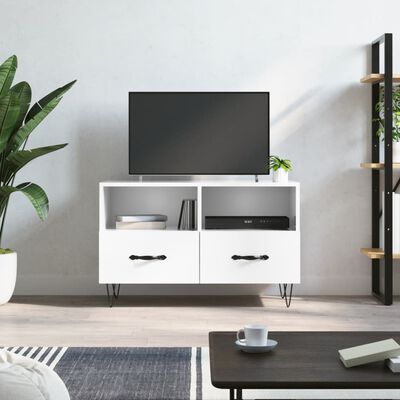 vidaXL Szafka pod TV, biała, wysoki połysk, 80x36x50 cm