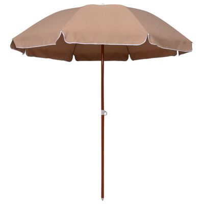 vidaXL Parasol ogrodowy na stalowym słupku, 240 cm, taupe