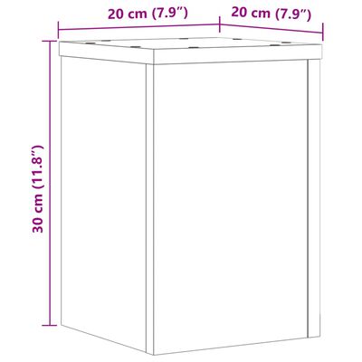 vidaXL Podstawki pod doniczki, 2 szt., białe, 20x20x30 cm