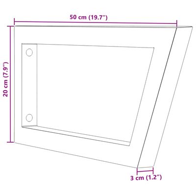 vidaXL Wsporniki do półki pod umywalkę, 2 szt., białe, trapezowe, stal