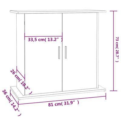 vidaXL Szafka pod akwarium, dąb sonoma, 81x36x73 cm