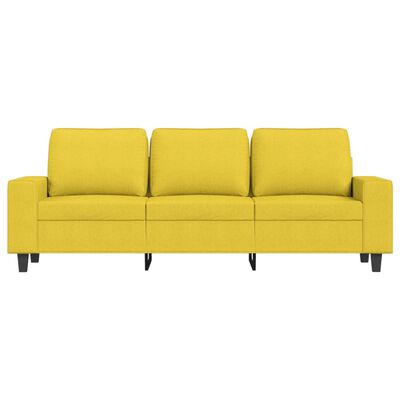 vidaXL Sofa 3-osobowa, jasnożółta, 180 cm, tapicerowana tkaniną