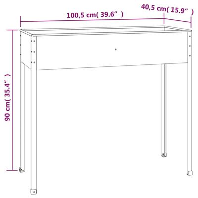 vidaXL Donica ogrodowa, antracytowa, 100,5x40,5x90 cm, stal