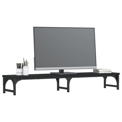 vidaXL Podstawka pod monitor, czarna, 105x23x15,5 cm