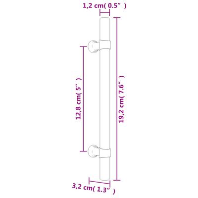 vidaXL Uchwyty do szafek, 20 szt., czarne, 128 mm, stal nierdzewna