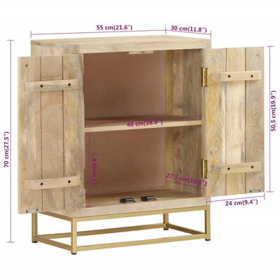 vidaXL Szafka z 2 drzwiczek, 55x30x70 cm, lite drewno mango