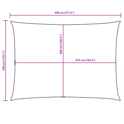 vidaXL Prostokątny żagiel ogrodowy, tkanina Oxford, 3x4,5 m, kremowy