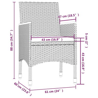 vidaXL 9-cz. zestaw mebli ogrodowych z poduszkami, rattan PE, szary