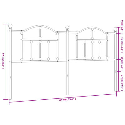 vidaXL Metalowe wezgłowie, białe, 160 cm