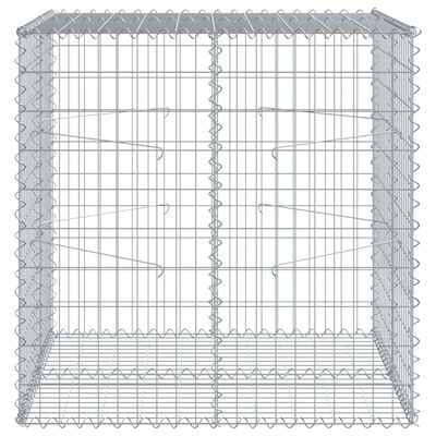 vidaXL Kosz gabionowy z pokrywą, 100x100x100 cm, galwanizowane żelazo