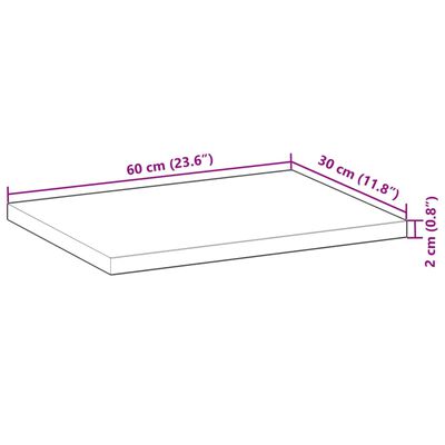 vidaXL Półki ścienne, 4 szt., 60x30x2 cm, surowe lite drewno akacjowe