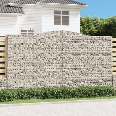 vidaXL Kosze gabionowe, 15 szt, 400x50x220/240cm, galwanizowane żelazo